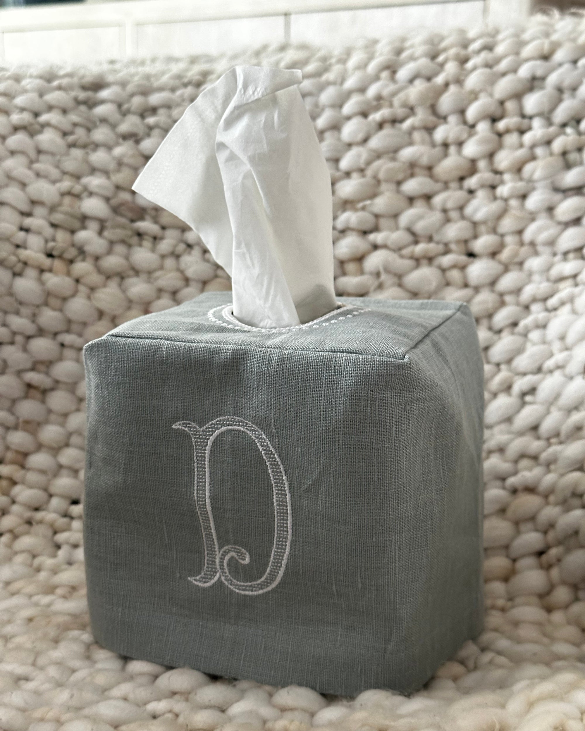 Linen Tissue Box Cover
