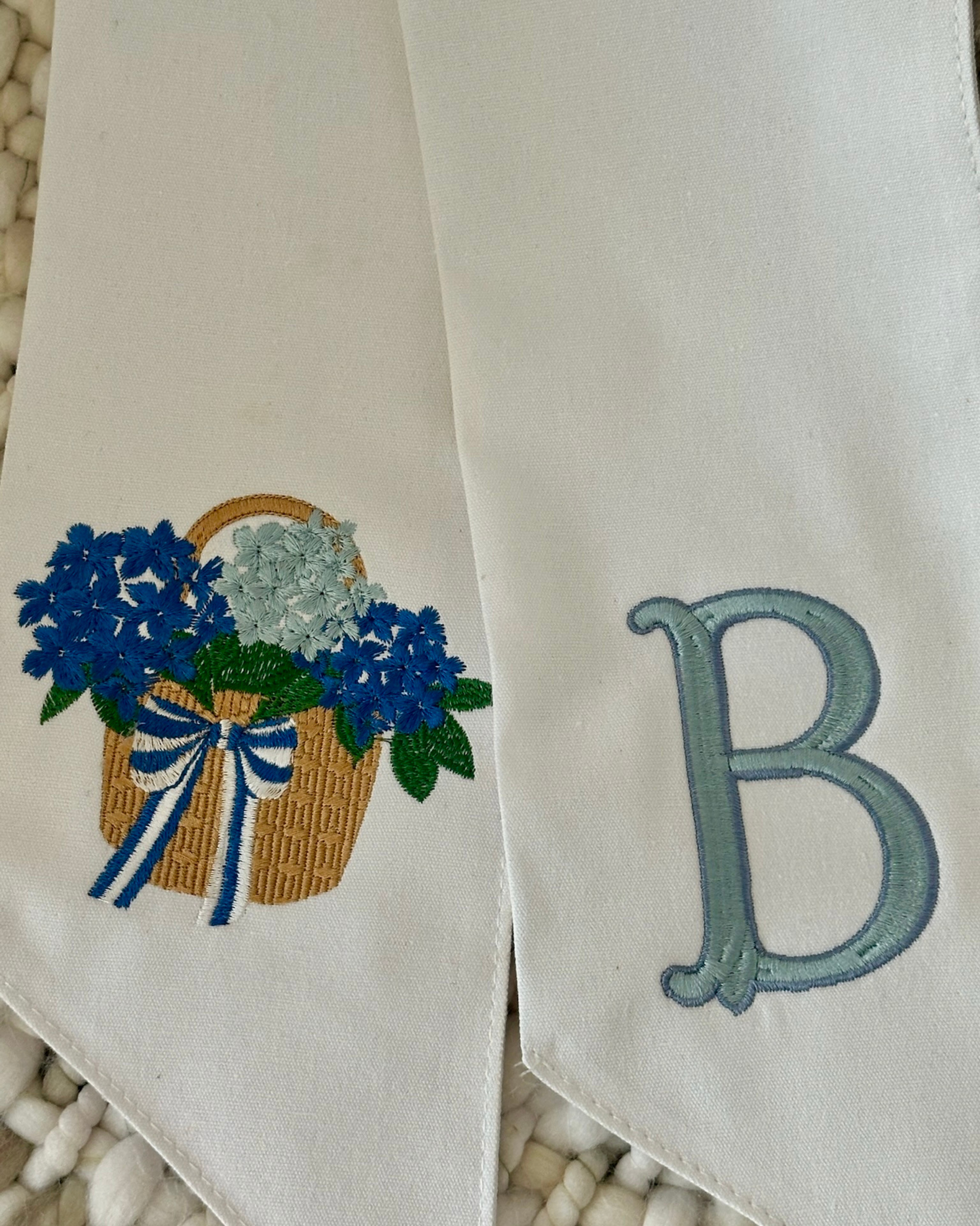 Basket of Hydrangeas Wreath Sash