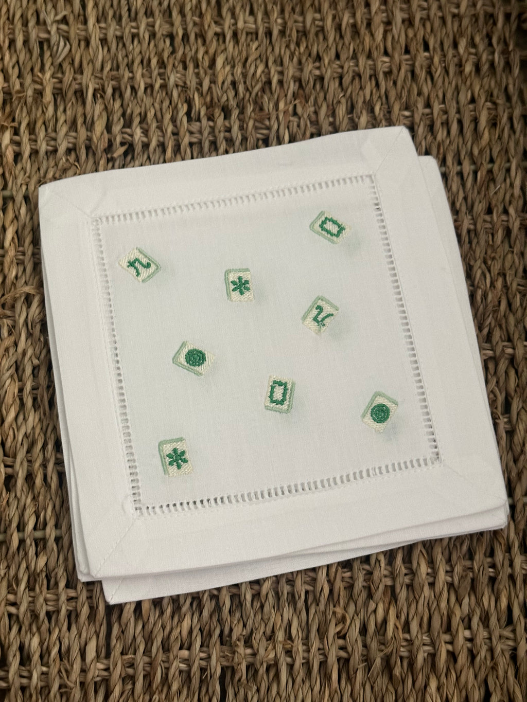 Scattered Mahjong Tiles Cocktail Napkins