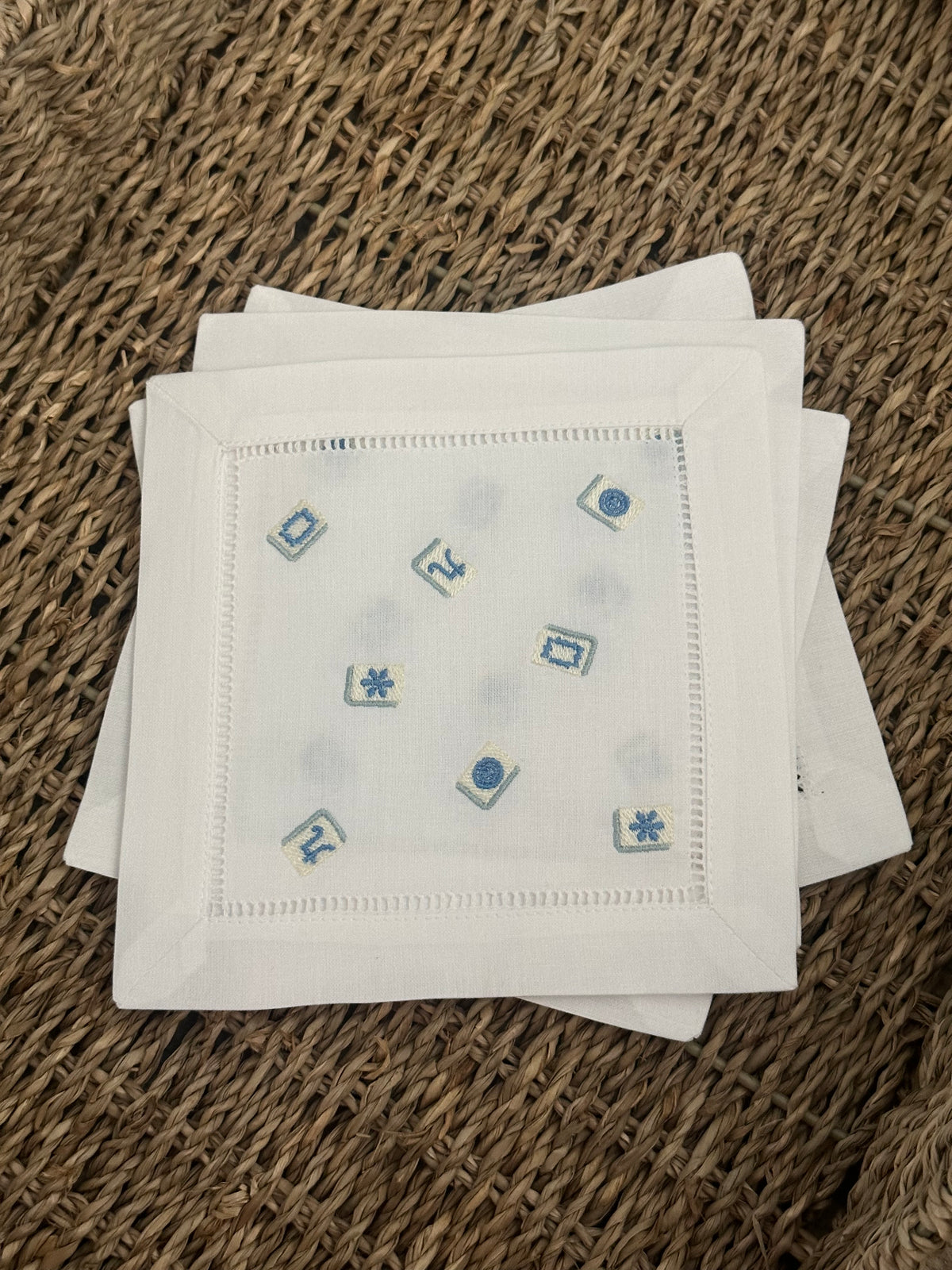 Scattered Mahjong Tiles Cocktail Napkins