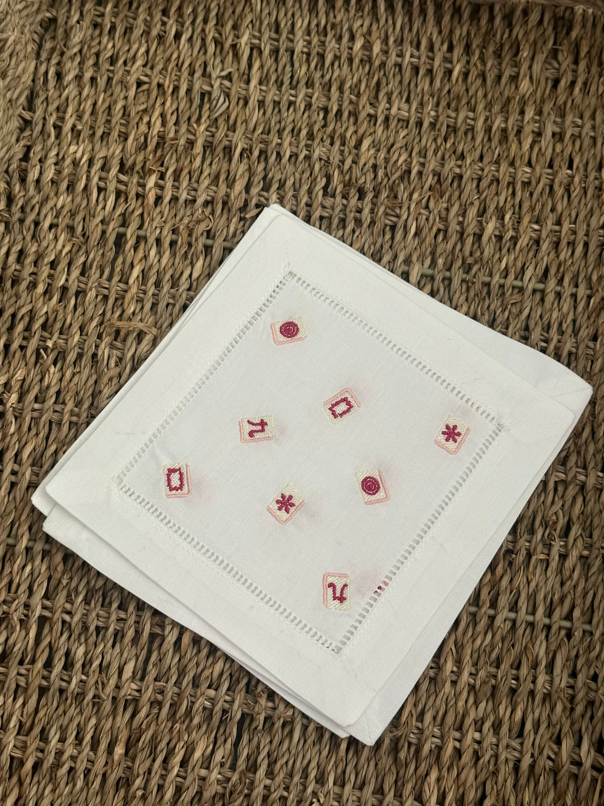 Scattered Mahjong Tiles Cocktail Napkins