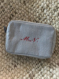 Seersucker Striped Makeup Bag