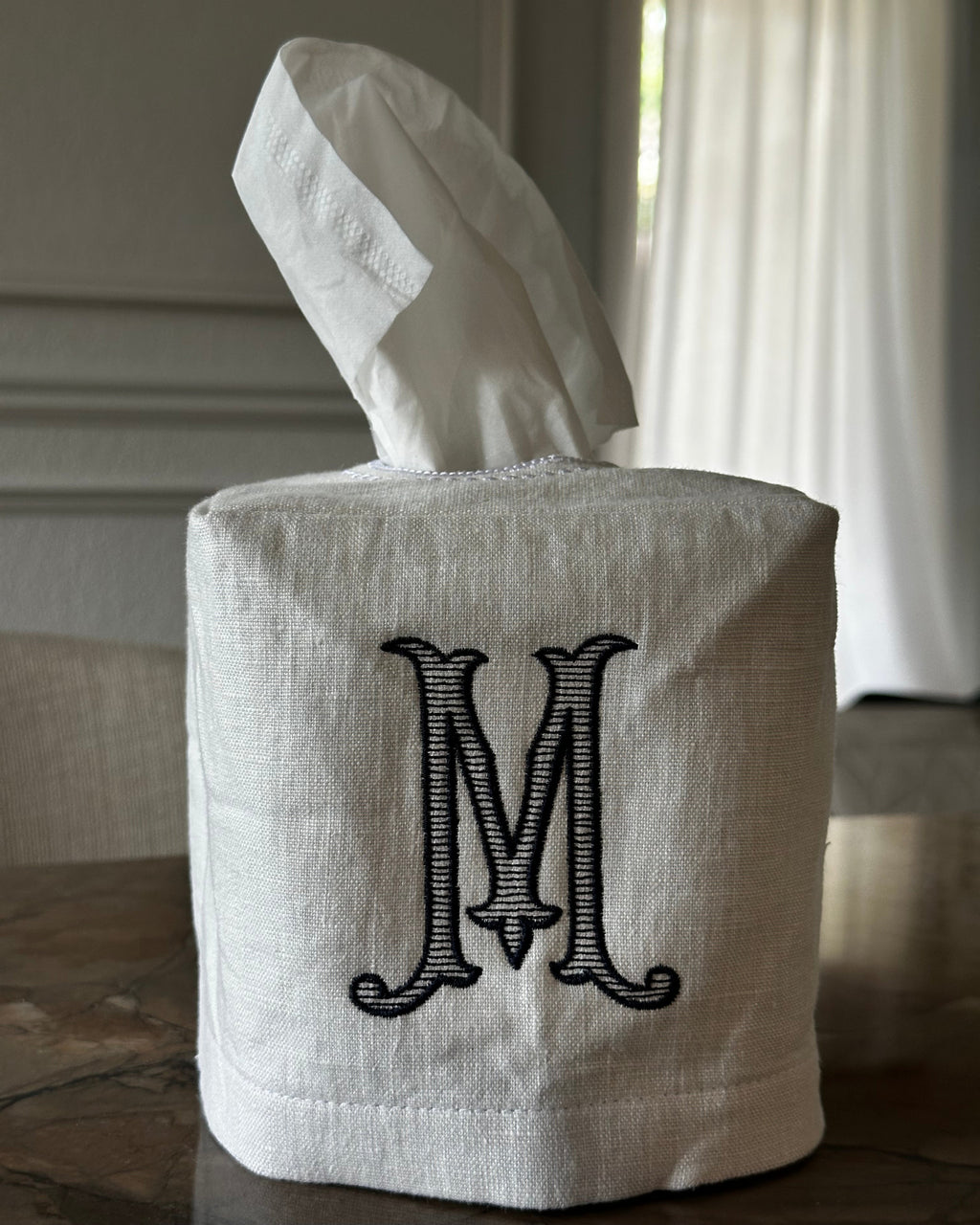 Linen Tissue Box Cover