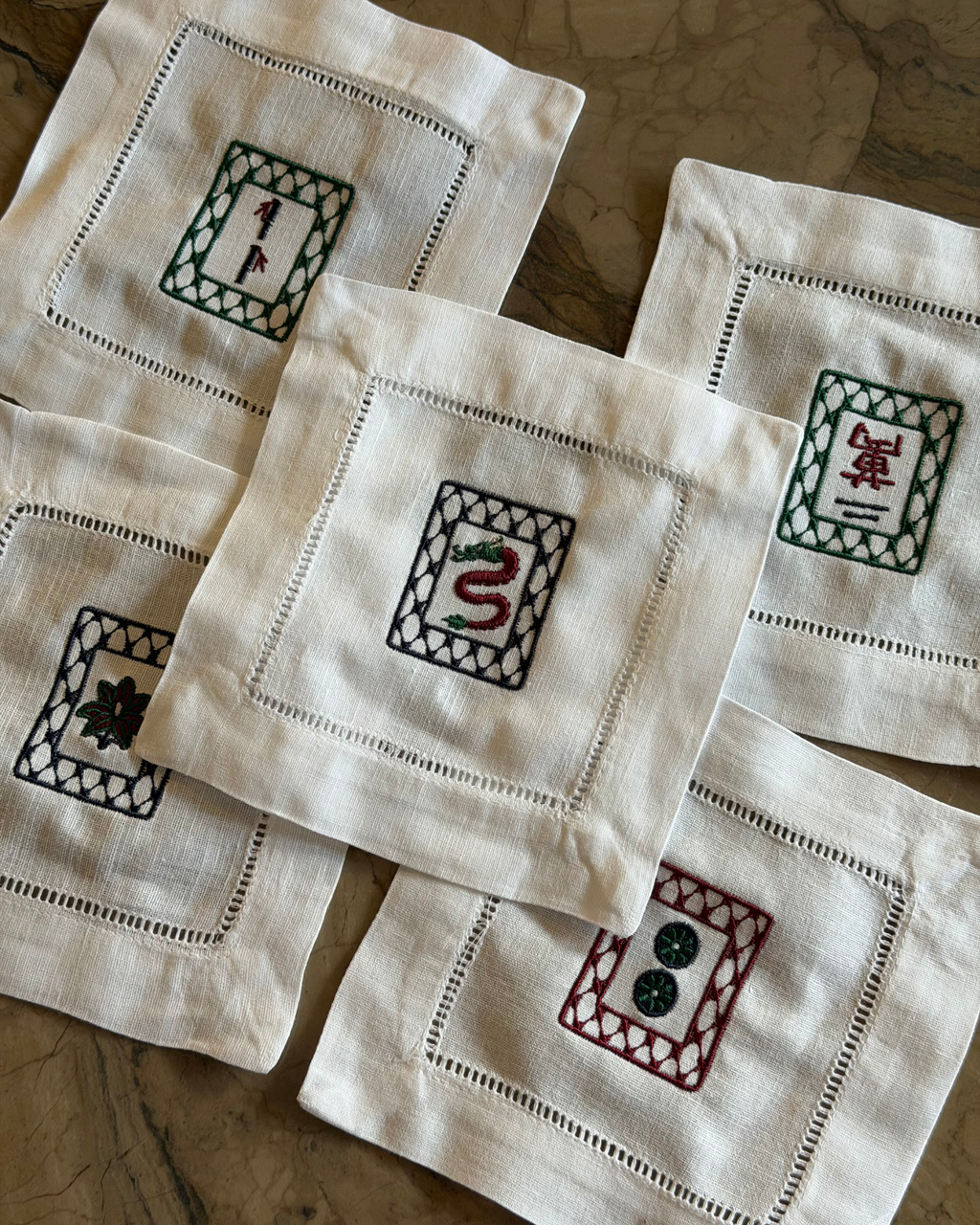 Custom Mahjong Tile Cocktail Napkins