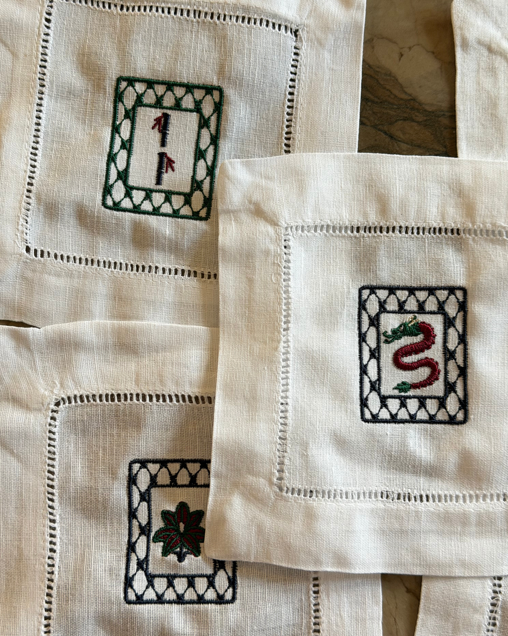 Custom Mahjong Tile Cocktail Napkins