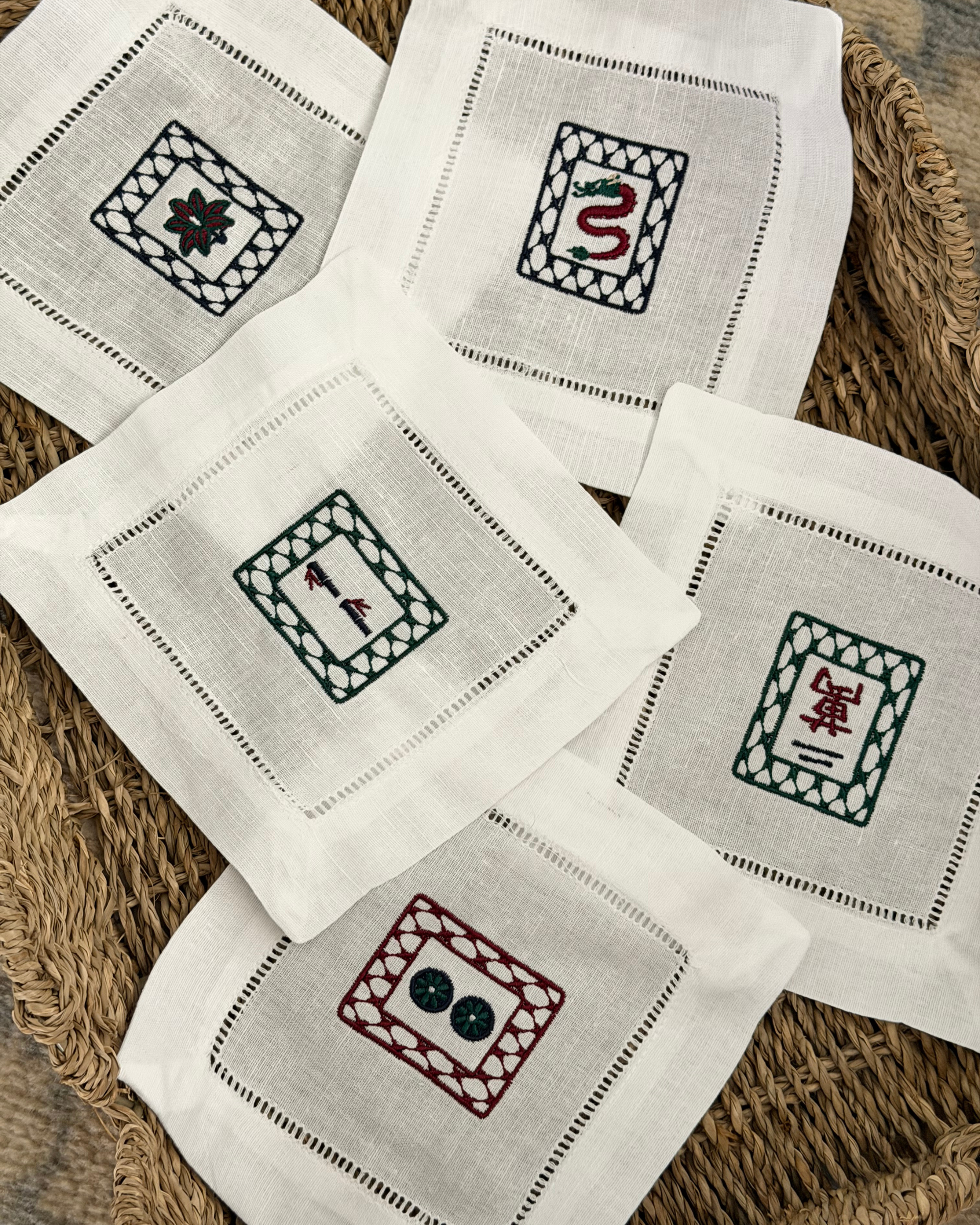 Custom Mahjong Tile Cocktail Napkins