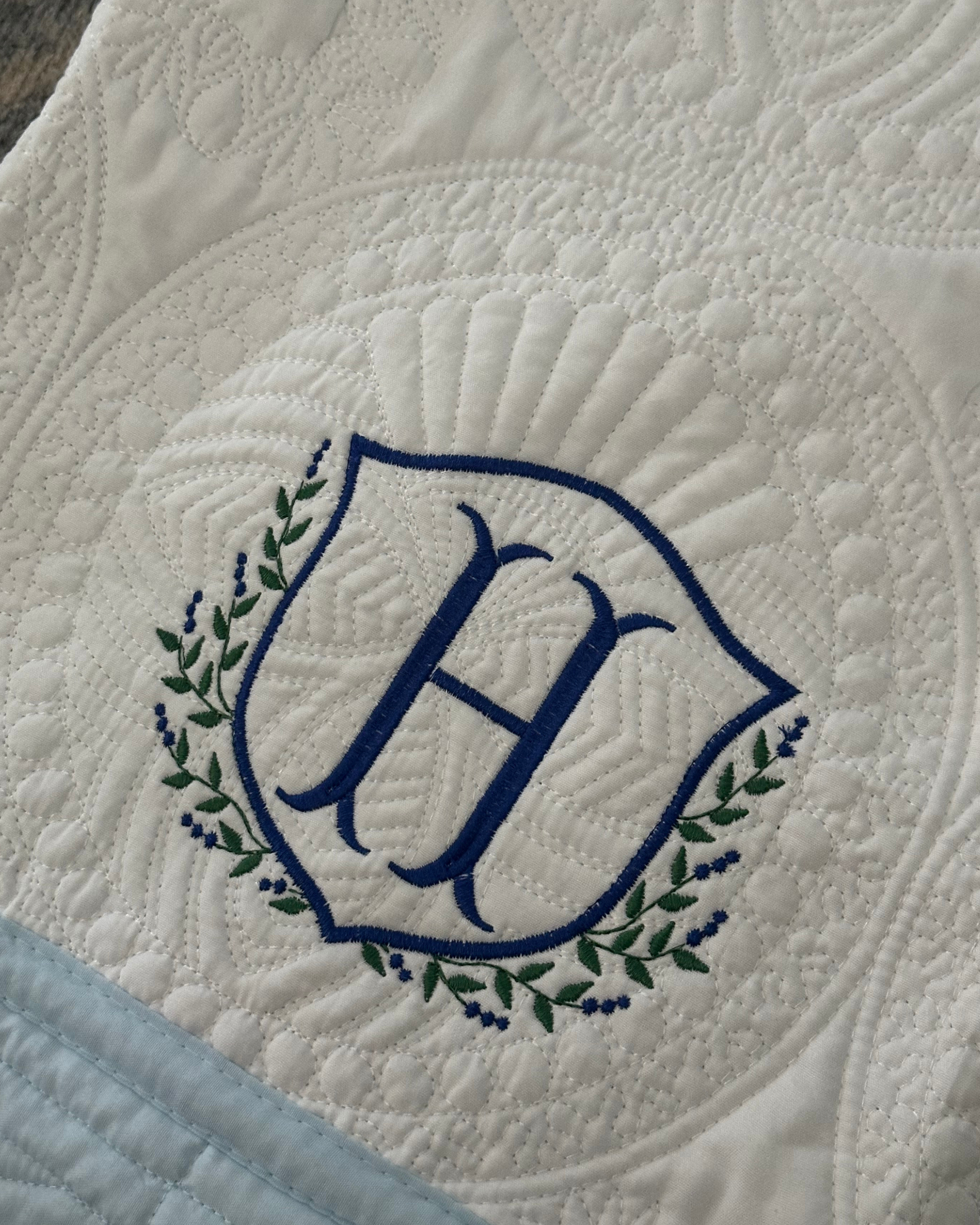 Heirloom Baby Blanket with "H" Initial