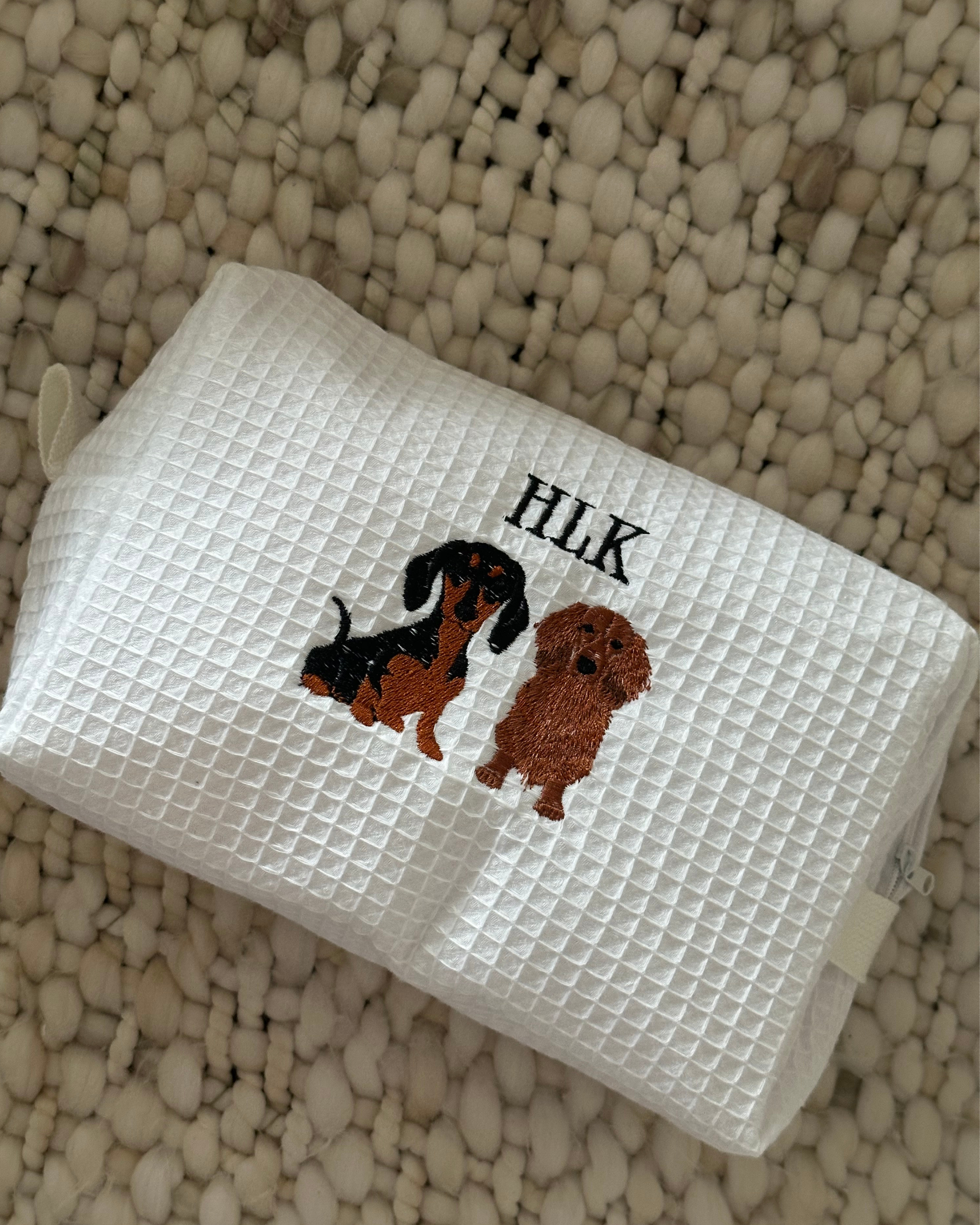 Waffle Makeup Bag with Dog or Cat