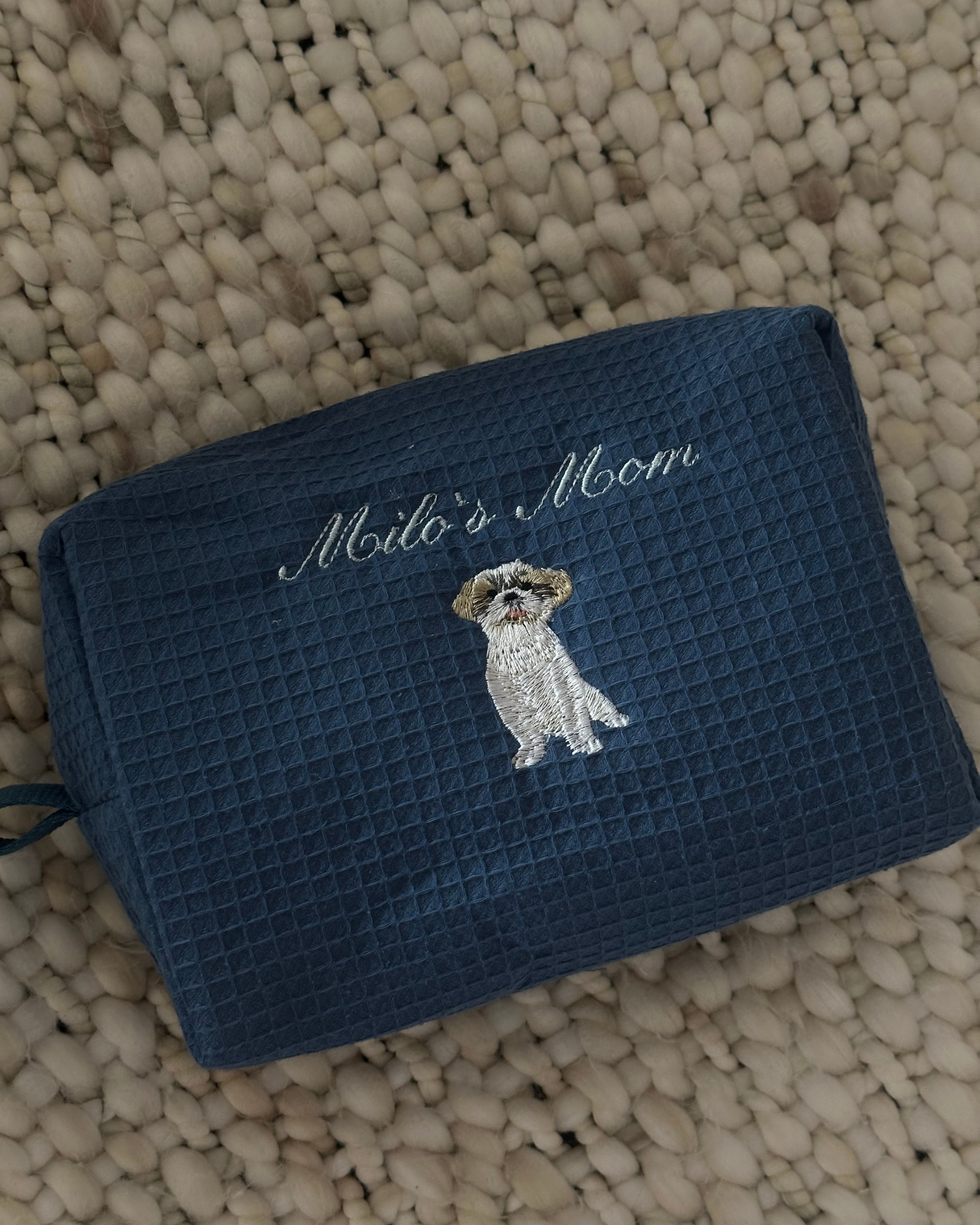 Waffle Makeup Bag with Dog or Cat