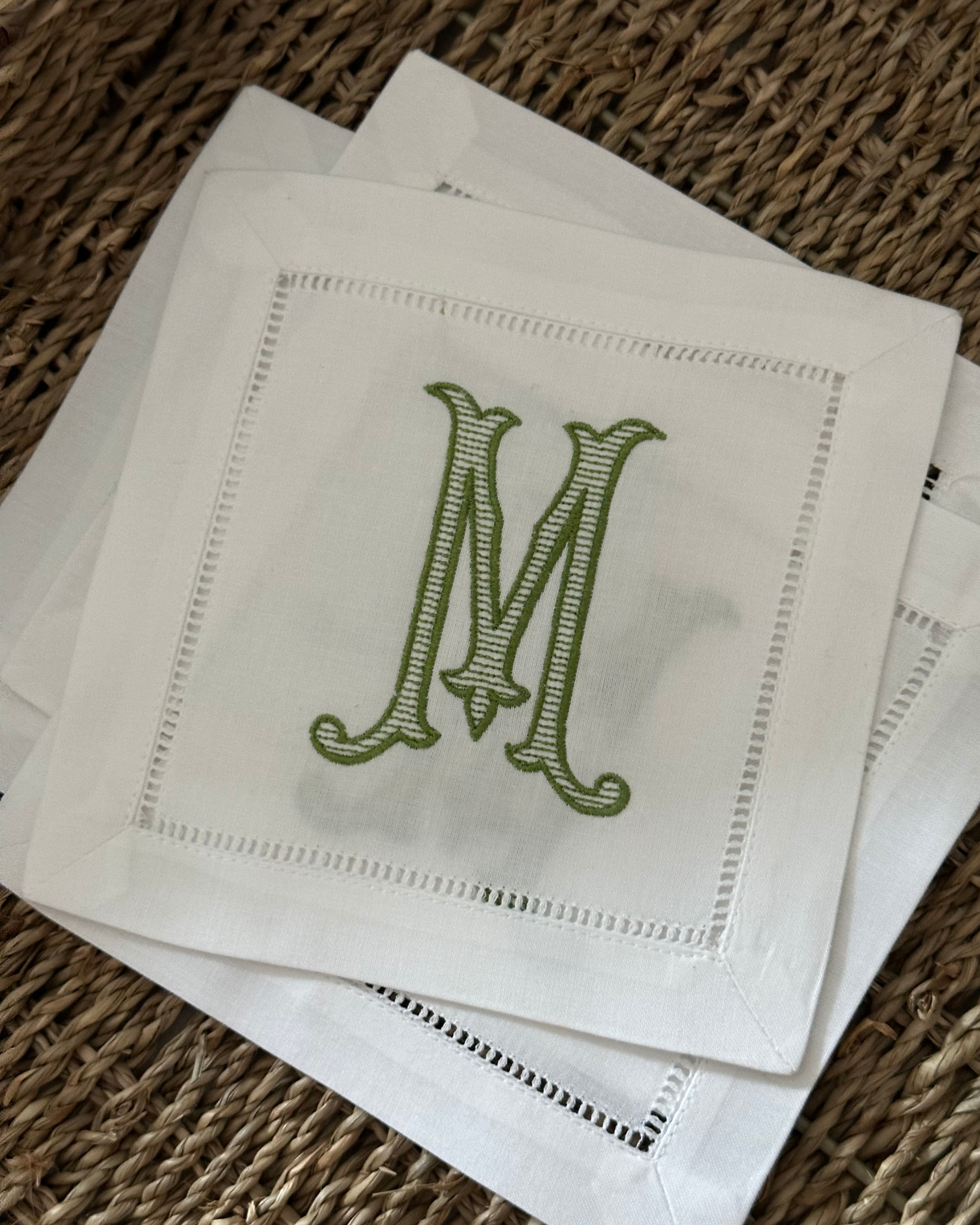 Single Initial Cocktail Napkins