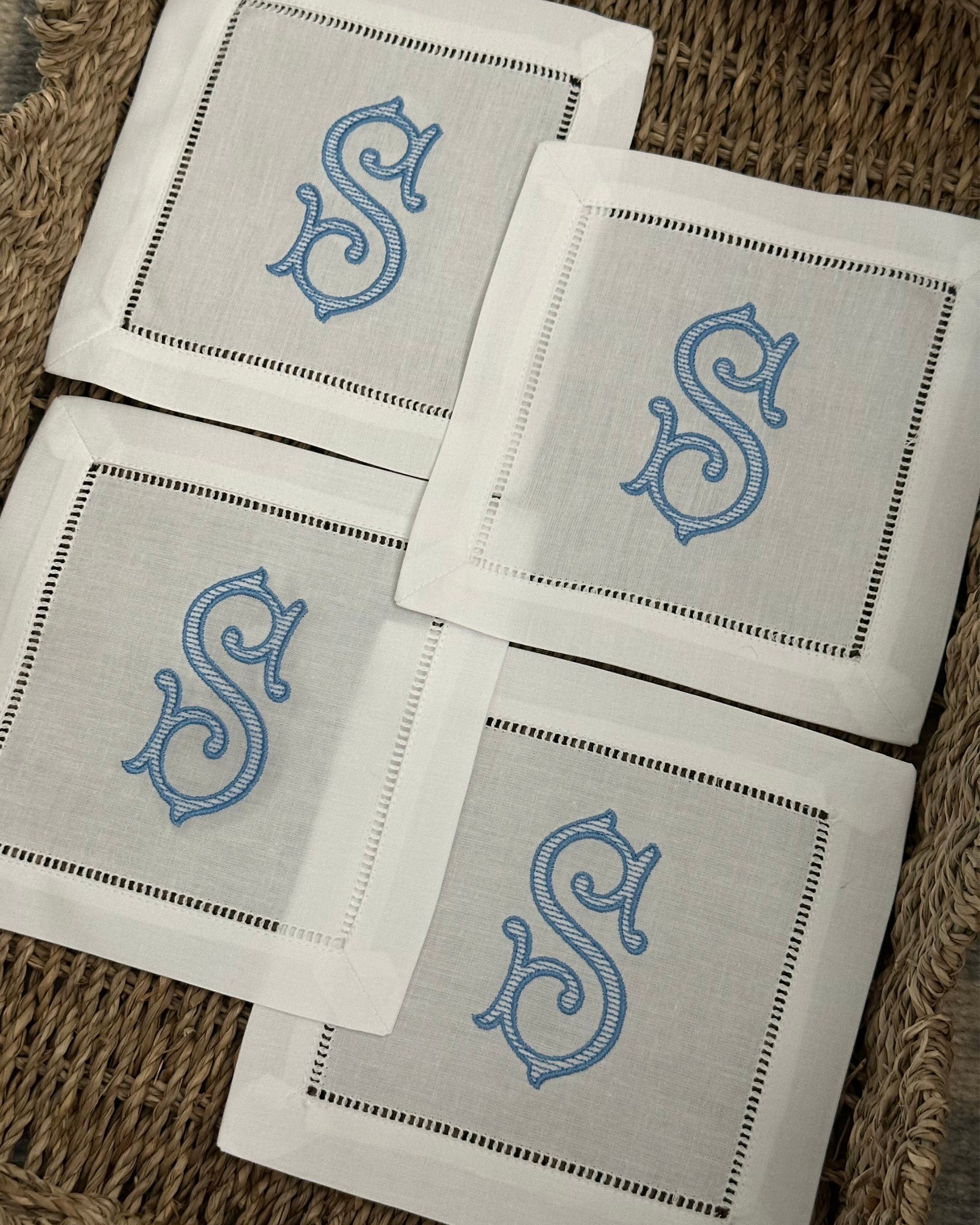Single Initial Cocktail Napkins