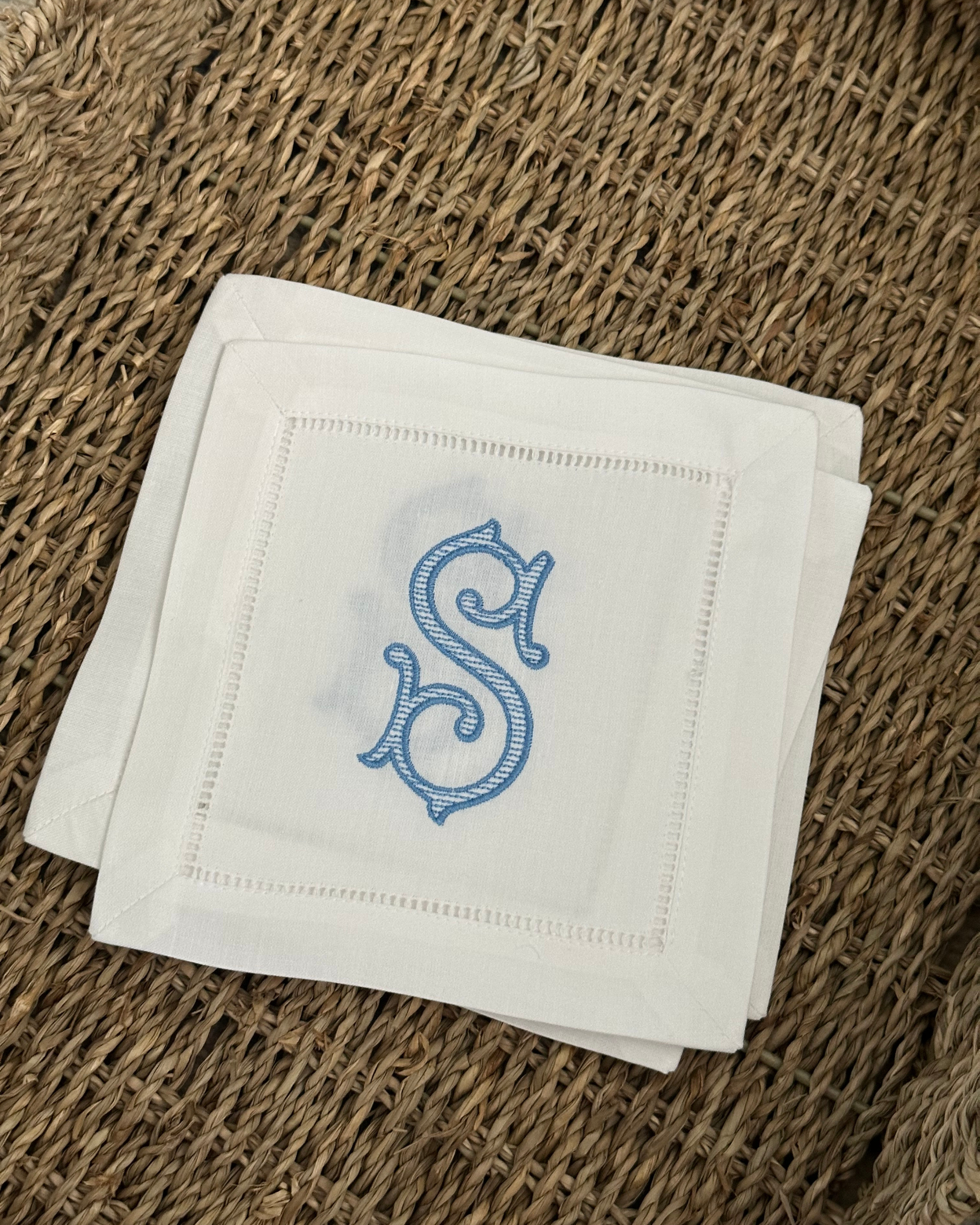 Single Initial Cocktail Napkins