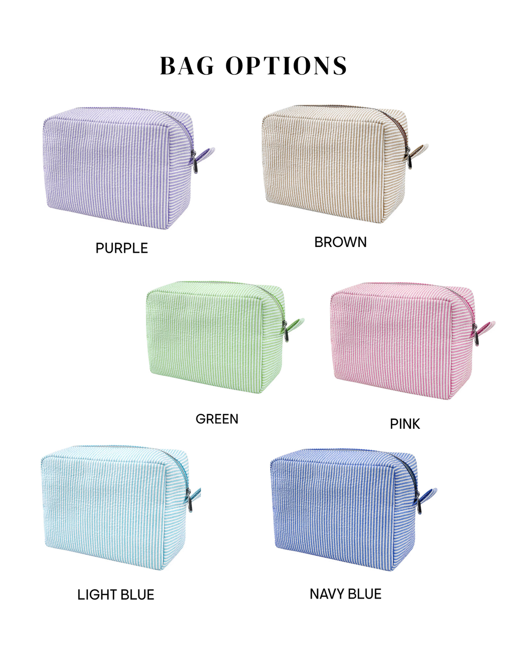 Seersucker Striped Makeup Bag