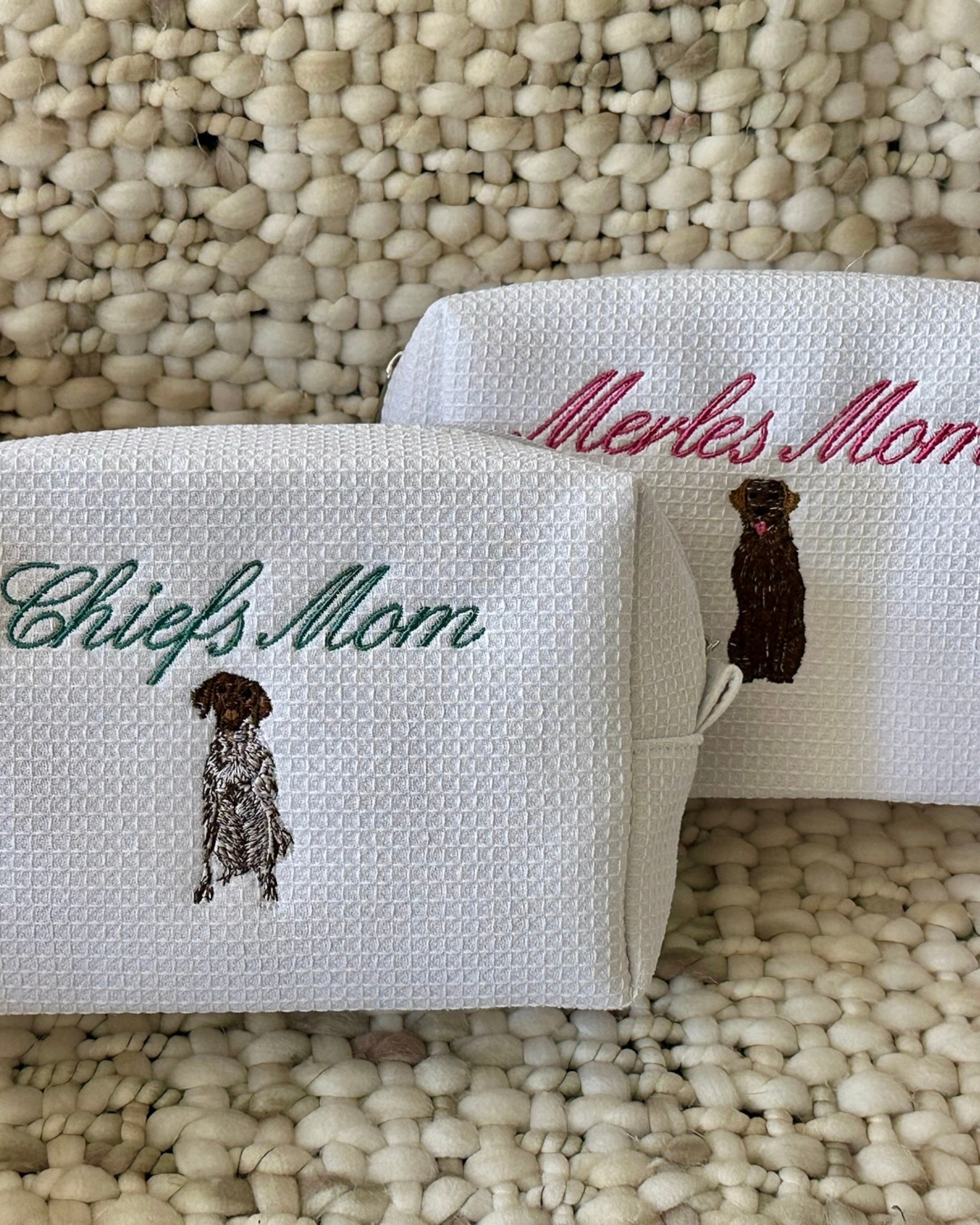 Waffle Makeup Bag with Dog or Cat